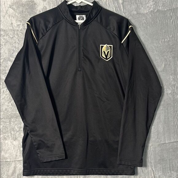 NHL Las Vegas Golden Knights Black 1/4 Zip Jacket Size Medium - Picture 1 of 8